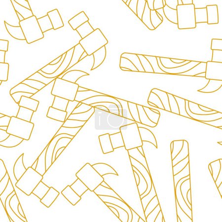 Hammer line art seamless pattern. Suitable for backgrounds, wallpapers, fabrics, textiles, wrapping papers, printed materials, and many more.
