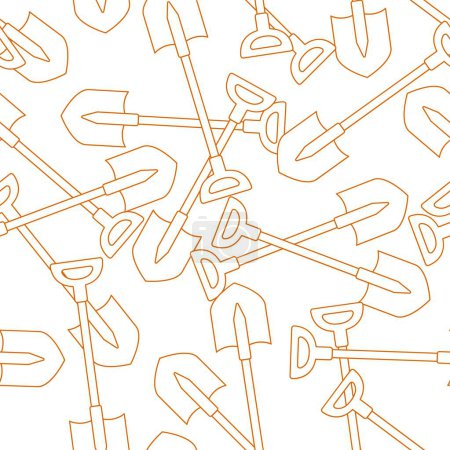 Shovel line art seamless pattern. Suitable for backgrounds, wallpapers, fabrics, textiles, wrapping papers, printed materials, and many more.