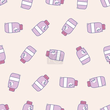 Doodle micellar seamless pattern. Suitable for backgrounds, wallpapers, fabrics, textiles, wrapping papers, printed materials, and many more.