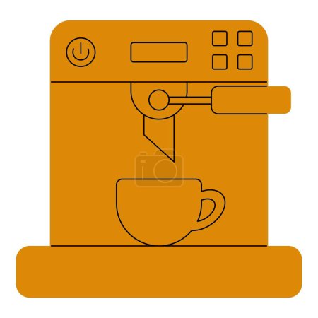 Flat line coffee roaster. Vector illustration with coffee theme and flat line vector style.