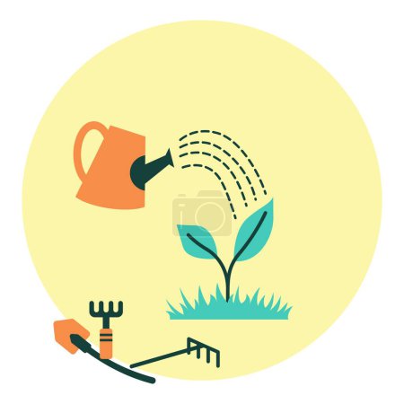 Cultivation vector illustration. Modern flat vector illustration in solid colors with agriculture theme.