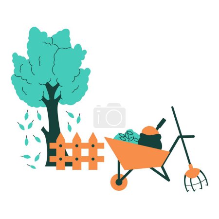 Gardening vector illustration. Modern flat vector illustration in solid colors with agriculture theme.
