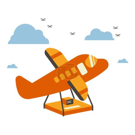 Air Delivery vector illustration. Modern flat vector illustration in solid colors with logistic theme.