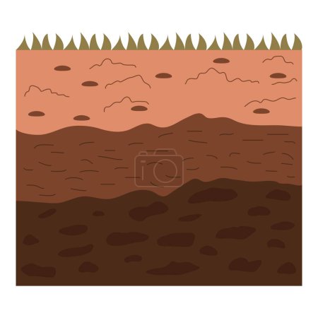 Soil layers. Vector illustration in flat style with natural resource theme. Editable vector illustration.