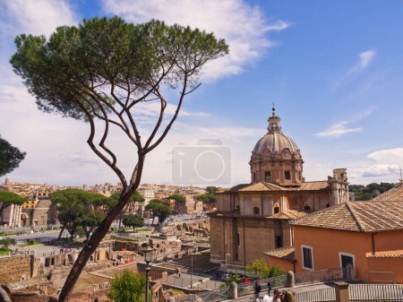 Photo for Roman city view above roman forum, Rome, Italy. High quality photo - Royalty Free Image