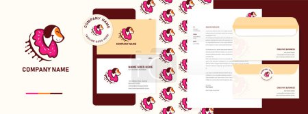 Foto de Donut dog delivery logo design, business card and branding template on isolated background - Imagen libre de derechos