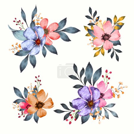 Ilustración de Pequeño ramo de flores para el diseño de tarjetas de invitación - Imagen libre de derechos