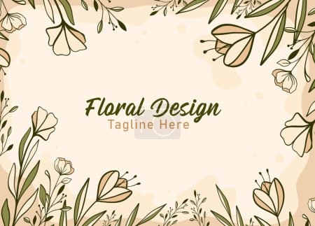 Foto de Marco de fondo floral dibujado a mano con espacio de copia - Imagen libre de derechos