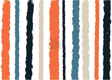 Acrylic vertical stripes. Brush drawing. Blue and orange hand painted acrylic stripes. Background in grunge style for design