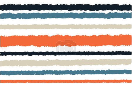 Acrylic horizontal stripes. Brush drawing. Blue and orange hand painted acrylic stripes. Background in grunge style for design
