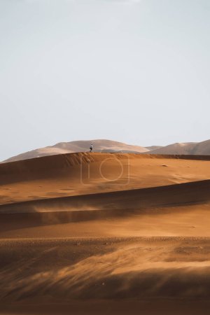 Photo for Lonely walker in Sahara Desert Merzouga Person Morocco. High quality photo - Royalty Free Image
