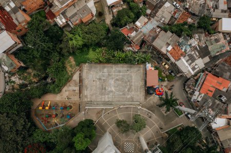 Photo for Aerial photo of comuna in Medellin, Colombia, Comuna 13. High quality photo - Royalty Free Image