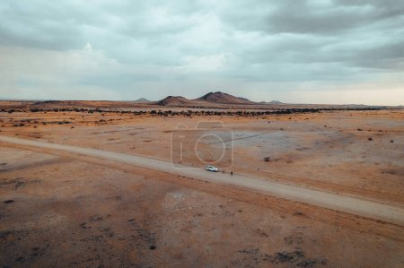 Téléchargez les photos : Coucher De Soleil Drone View of Spitzkoppe area Namib Desert, Damaraland, Namibie Afrique. Images 4k de haute qualité - en image libre de droit