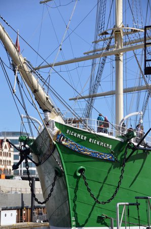 Photo for Historical Sailing Ship at the Landungsbrcken in the Hanse City Hamburg - Royalty Free Image