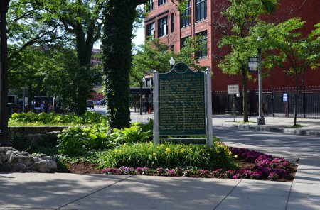Foto de Plaza en Germantown en el centro de Detroit, Michigan - Imagen libre de derechos