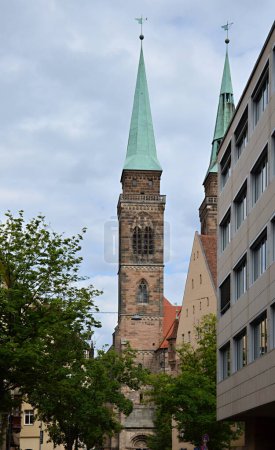Historical Church in the Old Town of Nuremberg, Franconia, Bavaria
