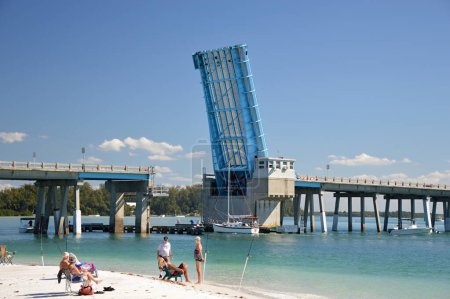 Photo for Beach and Draw Bridge on Anna Maria Island, Florida - Royalty Free Image