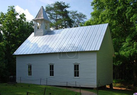 Iglesia histórica en el Parque Nacional Great Smoky Mountains, Tennessee
