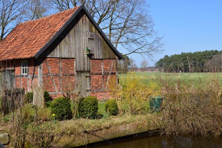 Historical Water Mill at the River Boehme, Neumuehlen, Lower Saxony