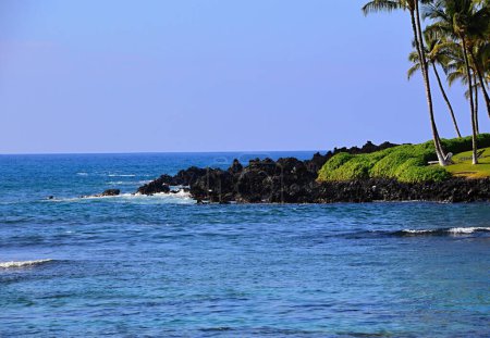 Panorama en el Pacífico, Kona Coast en Big Island, Hawaii