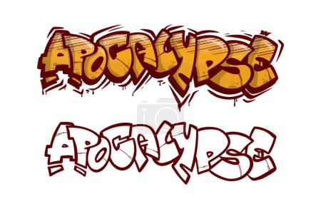Illustration for Graffiti de la palabra apocalipsis - Royalty Free Image
