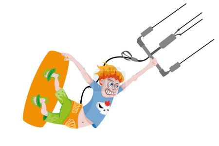 Ilustración de Hombre con un kiteboard - Imagen libre de derechos