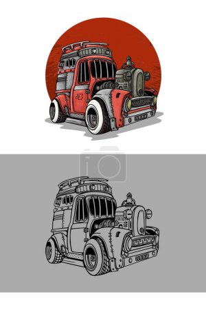Illustration for Custom car vector illustration - Royalty Free Image
