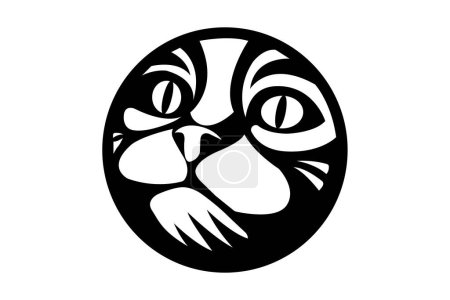 Illustration for Cat Face Design for metal wall art or metal cutting - Royalty Free Image