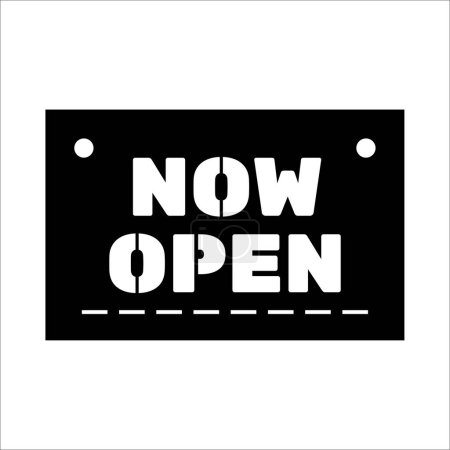 Illustration for Now open sign vector design for cnc router and lasercutting - Royalty Free Image