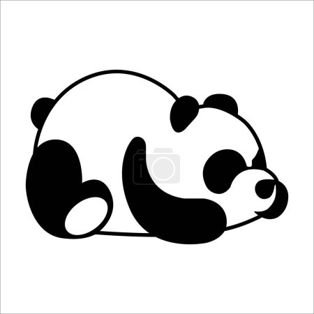 Illustration for Panda sillhoutte for metal wall art - Royalty Free Image