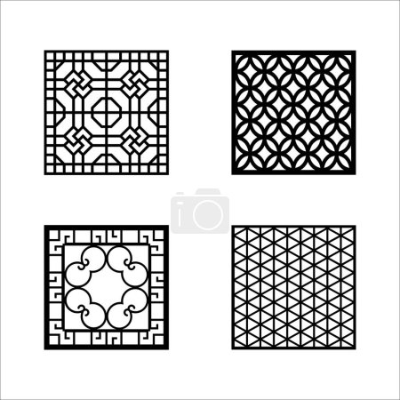 Illustration for Screen wall pattern panel for laser cut - Royalty Free Image