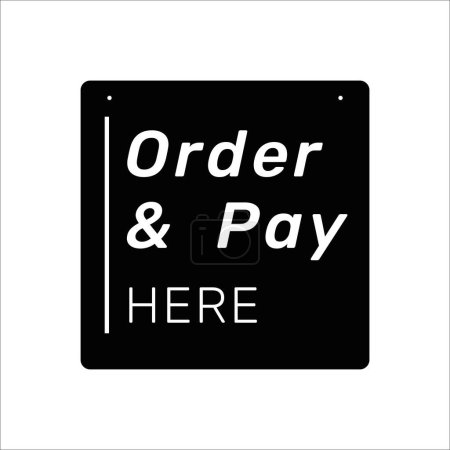 Illustration for Order and pay here sign - Royalty Free Image