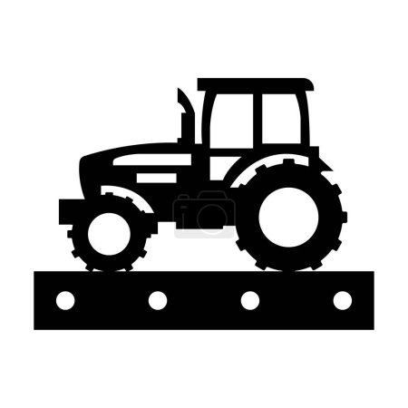 Illustration for Tractor sillhoutte design for metal wall art - Royalty Free Image