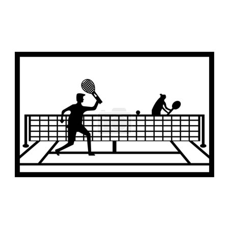 Illustration for Tennis panel for metal wall art - Royalty Free Image