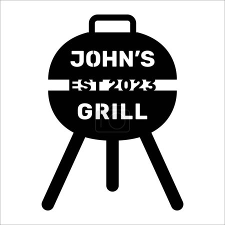 Illustration for BBC grill panel for lasercutting - Royalty Free Image