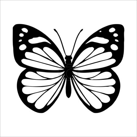 Illustration for Butterfly silhoutte design for wall decor - Royalty Free Image