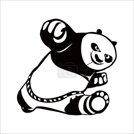 Illustration for Kungfu panda design for wall decor - Royalty Free Image