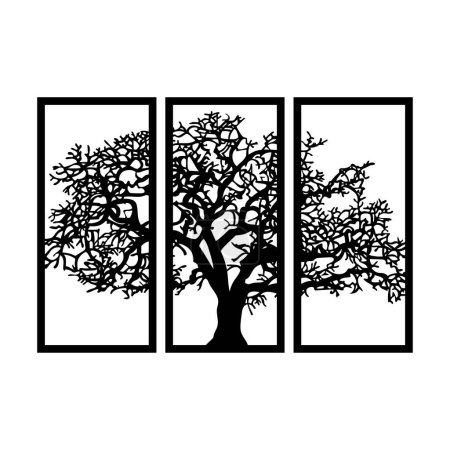 Illustration for Tree panel design for metal wall art - Royalty Free Image