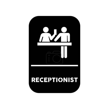 Illustration for Receptionist sign for laser cut - Royalty Free Image