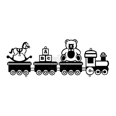 Illustration for Toy train panel for metal wall art - Royalty Free Image