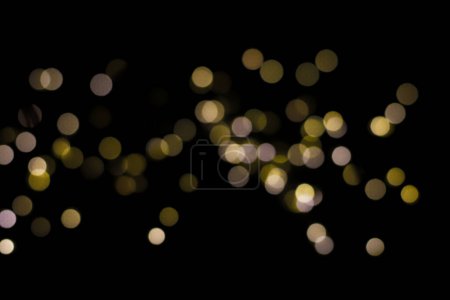 Photo for Multicolored round blurred bokeh of different sizes. for postcards, signs, labels, New Year's flyers - Royalty Free Image