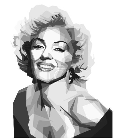 Marilyn Monroe artiste chanteur modèle illustration ligne art visage vecteur modèle chaud sexe noir blanc figure affiche moderne logo signe symbole icône cliparts lignes graphique vecteur modèle playboy film fantaisie