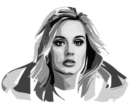Foto de Adele Madonna artista cantante arte línea arte cara vector Lady Gaga plantilla famoso negro blanco gris moderno cartel logotipo signo símbolo icono clipart líneas gráfico vector plantilla gala - Imagen libre de derechos