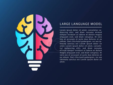 Ilustración de LLM Large Language Models concept. Nueva tecnología innovadora de IA - Imagen libre de derechos