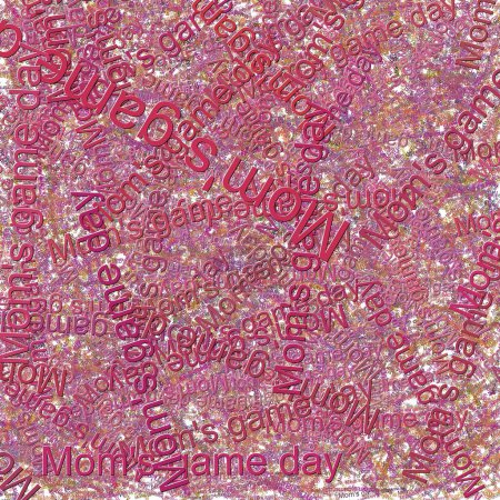 Photo for Confetti words Mom's game day  Medium Red Violet-Violet Eggplant - Royalty Free Image