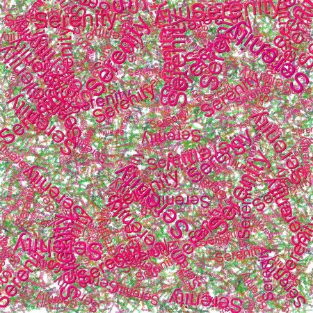 Téléchargez les photos : Confettis mots Sérénité lumineux MalachiteForest vert - en image libre de droit