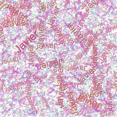 Téléchargez les photos : Confettis mots Javier lumineux HéliotropeLavande - en image libre de droit