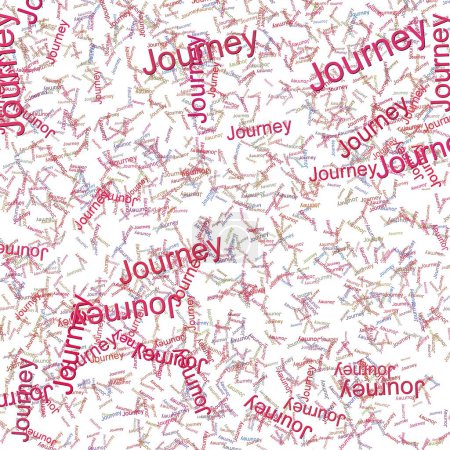 Photo for Confetti words Journey dark Brick RedCerise Red - Royalty Free Image