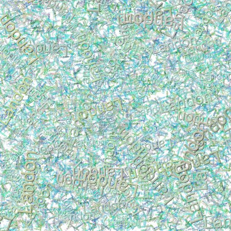 Photo for Confetti words Landon bright Bright TurquoiseJapanese Laurel - Royalty Free Image