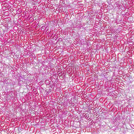 Photo for Confetti words Jump Force  Red VioletCerise - Royalty Free Image